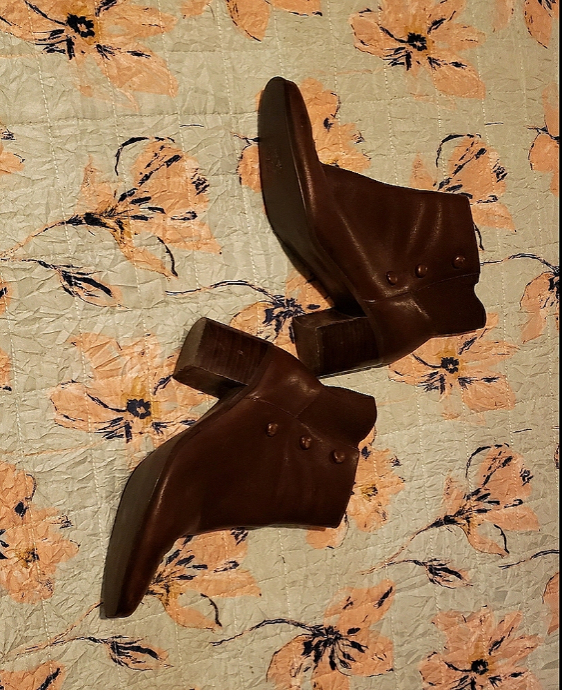 Brown heeled boots